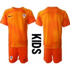 Maillot de foot Croatie Gardien de but Extérieur enfant Monde 2022 Manches Courte (+ pantalon court)